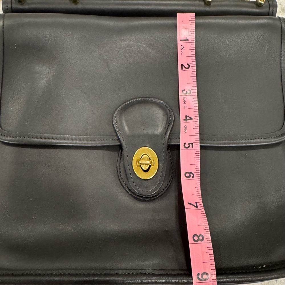 Vintage Coach Black Willis 9927 Crossbody Leather Shoulder Satchel USA Bag - Picture 9 of 15